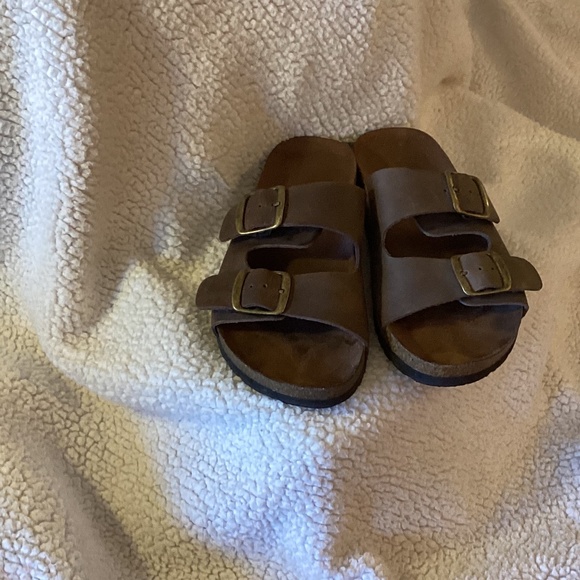 Sonoma Artwork Womens Size 7 Sandals Brown Leather Birkenstock Style - Picture 4 of 5